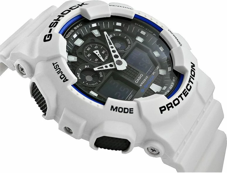 Orë dore për meshkuj Casio G-Shock, e bardhë