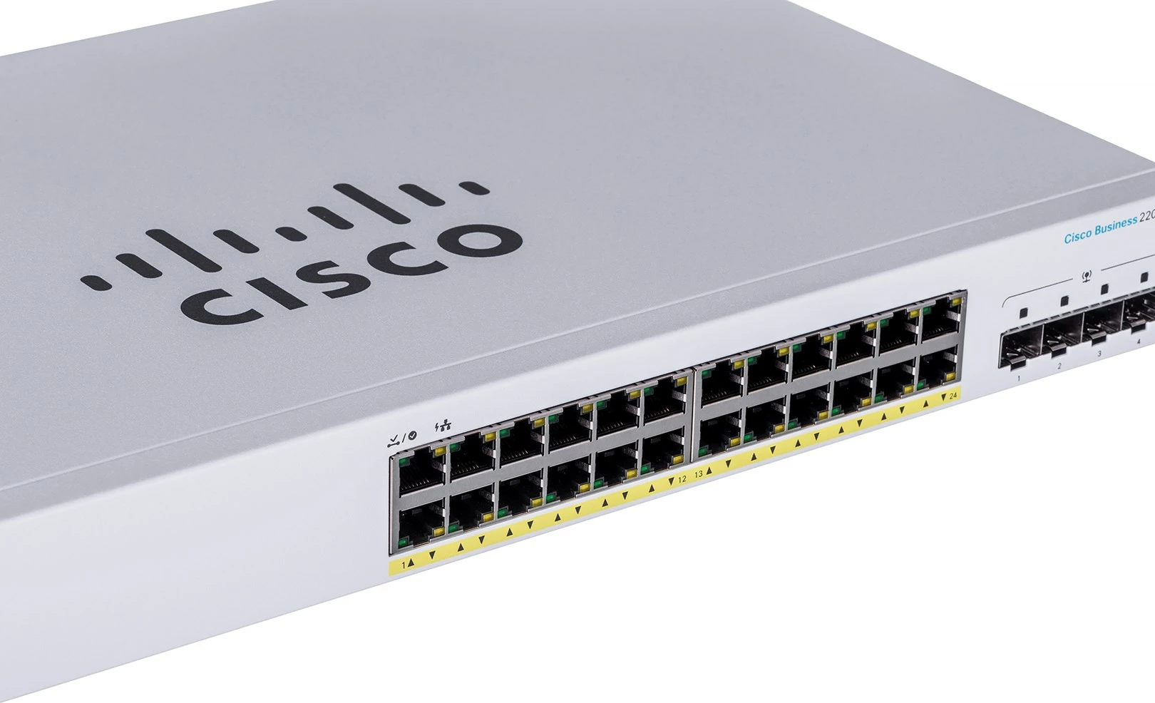Cisco CBS220-24P-4G Ethernet i menaxhuar L2 Gigabit (10/100/1000) Fuqia mbi Ethernet (PoE) 1U Bardhë