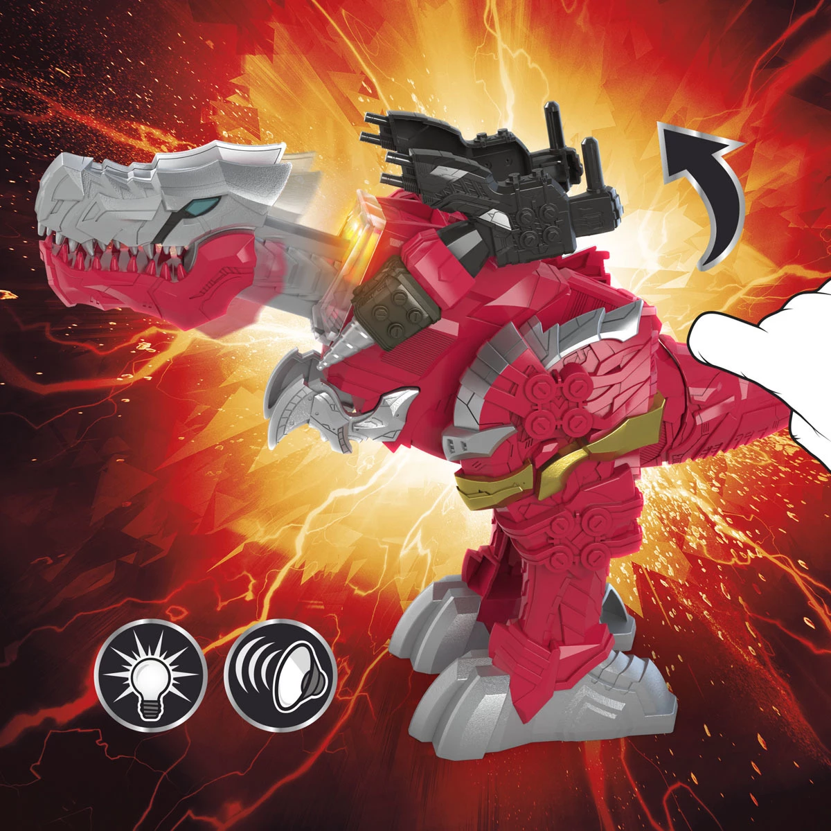 Power Rangers: Dino Fury - T-Rex Champion Zord 10" Action Toy