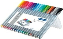 Set fineliner STAEDTLER triplus 334, 20 copa, 0.3 mm, gri