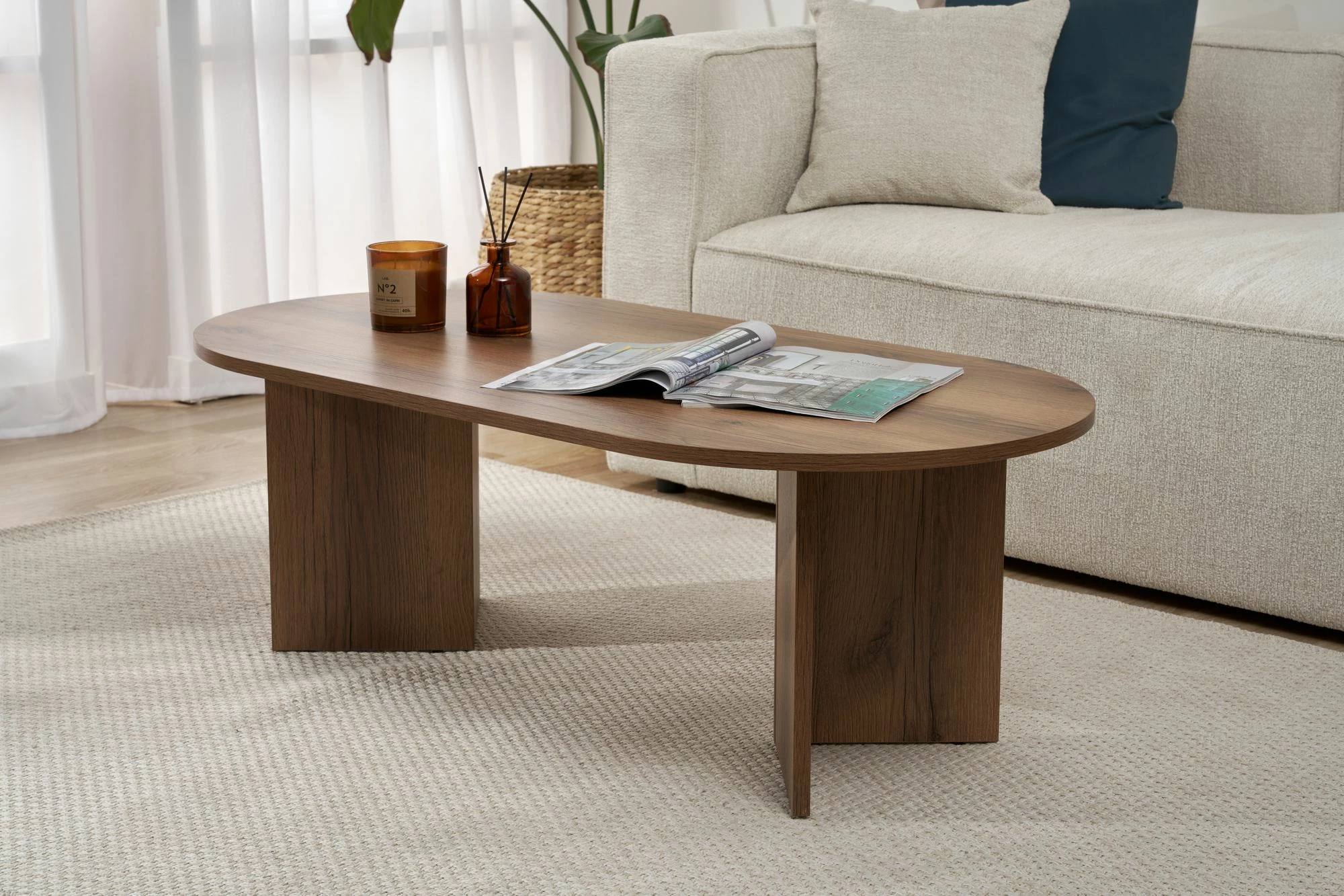 Tavolinë kafeje Nordure, ngjyrë arre, Sable - VNT Walnut