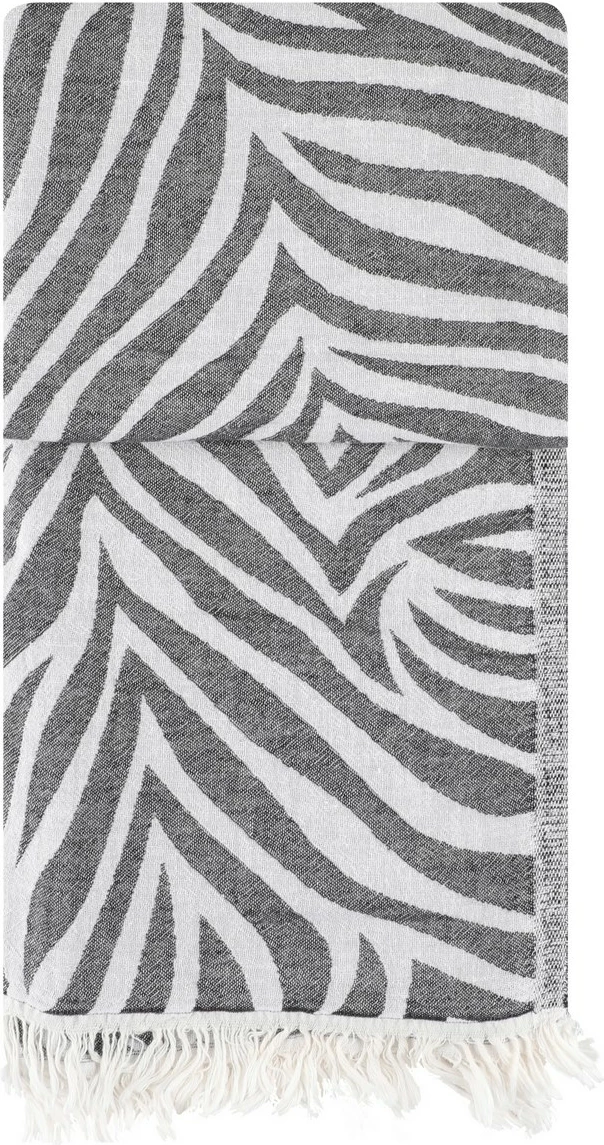 Peshqir plazhi Fouta Mijölnir, Carnival, i bardhë, 90x170cm