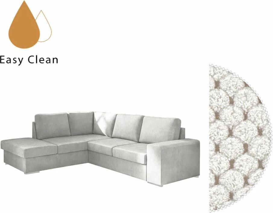 Kënd divan Eddi, krejtësisht i majtë, krem, 248x213x90