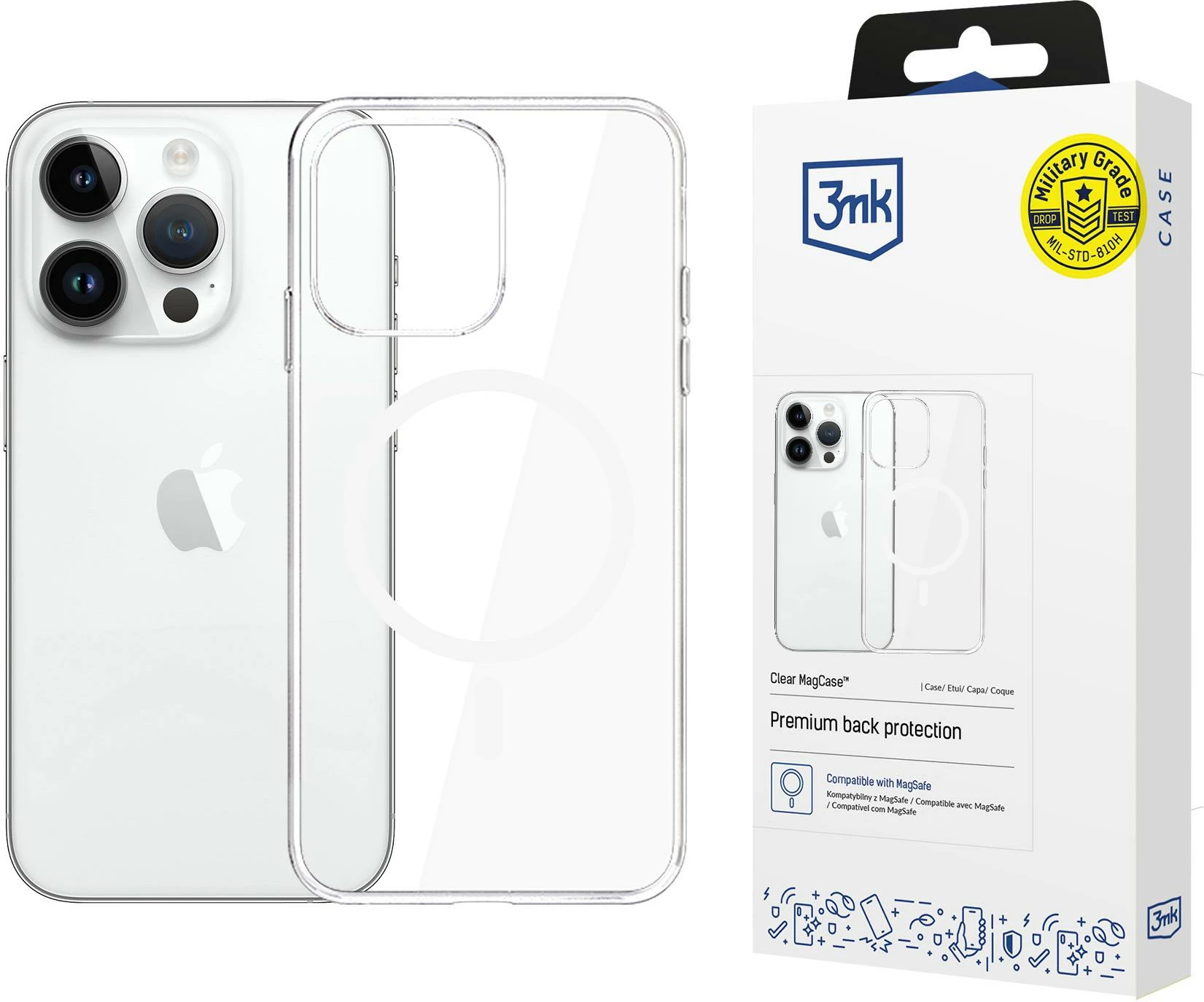 Mbështjellës 3mk MagCase për iPhone 14 Pro Max, Transparent