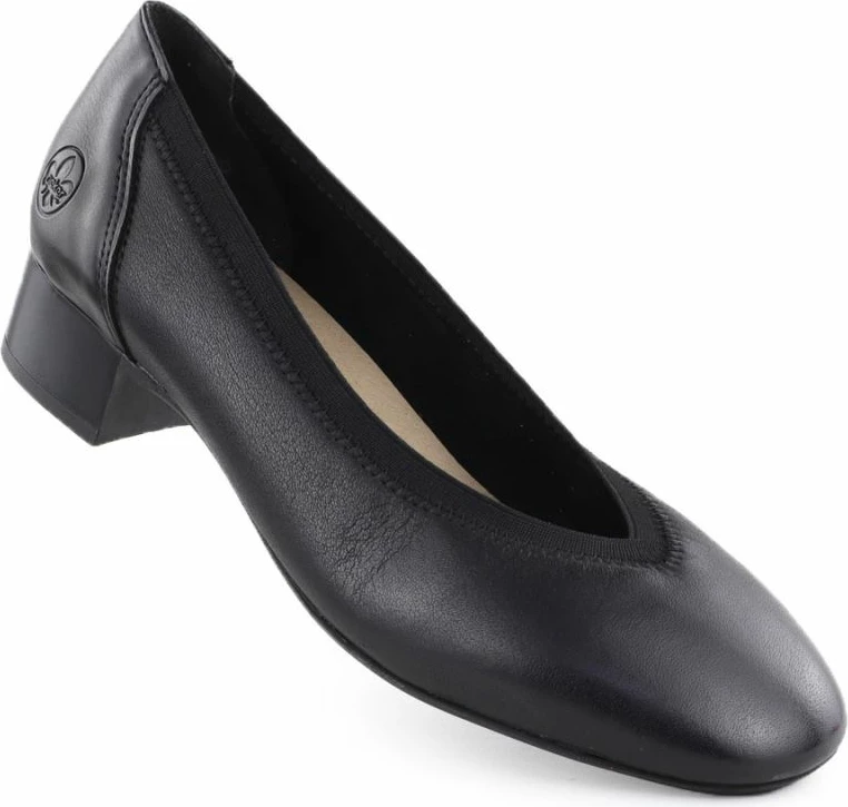 Këpucë lëkure për femra Rieker, të zeza