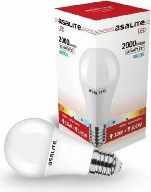 Llambë LED Asalite A65 E27 18W 4000K 2000 lm, e bardhë