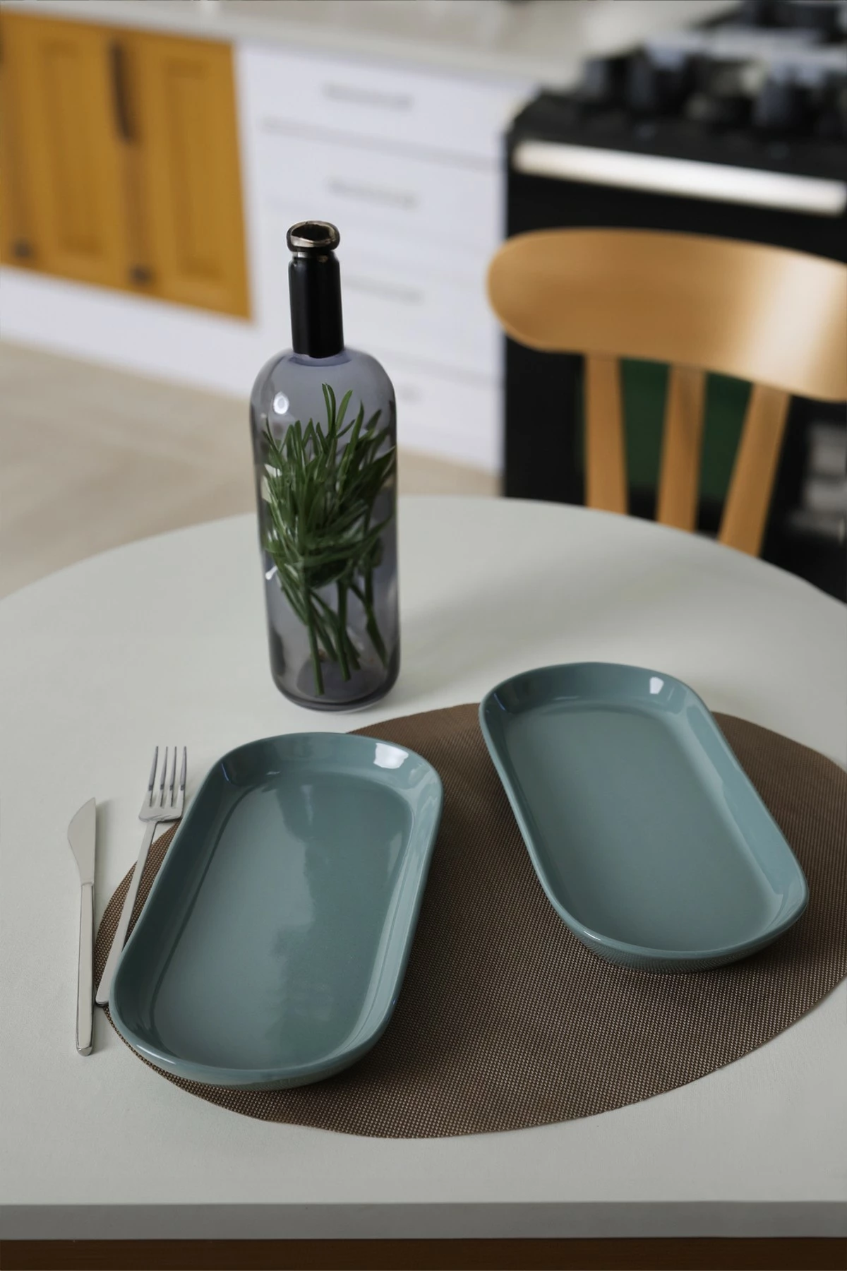Set pjatash për servirje, 2 copë, ngjyrë e gjelbër, Hermia Concept, X00017767