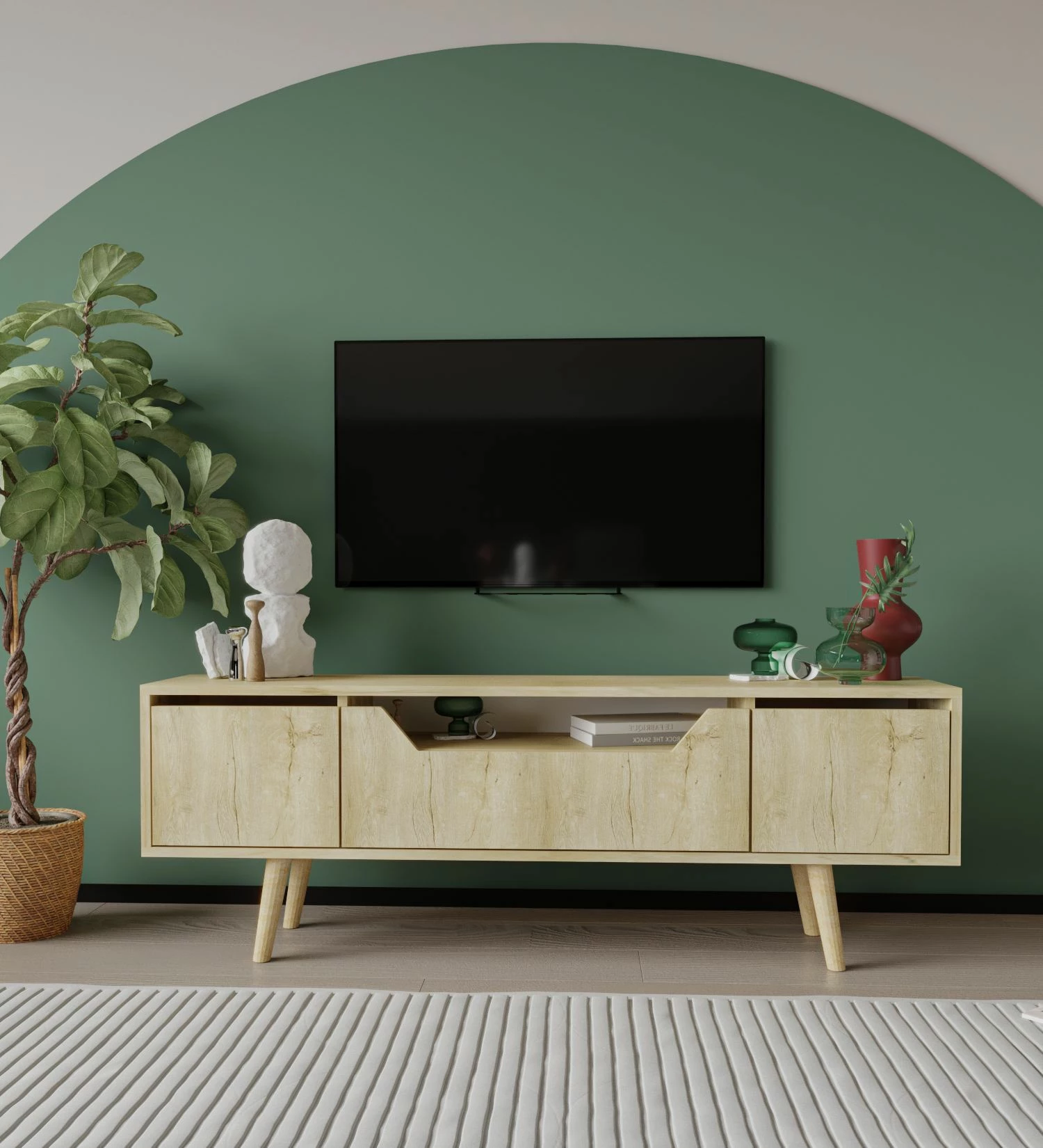 Komodë për TV Skye Decor, Roma 150, ngjyrë lisi Sapphire Oak