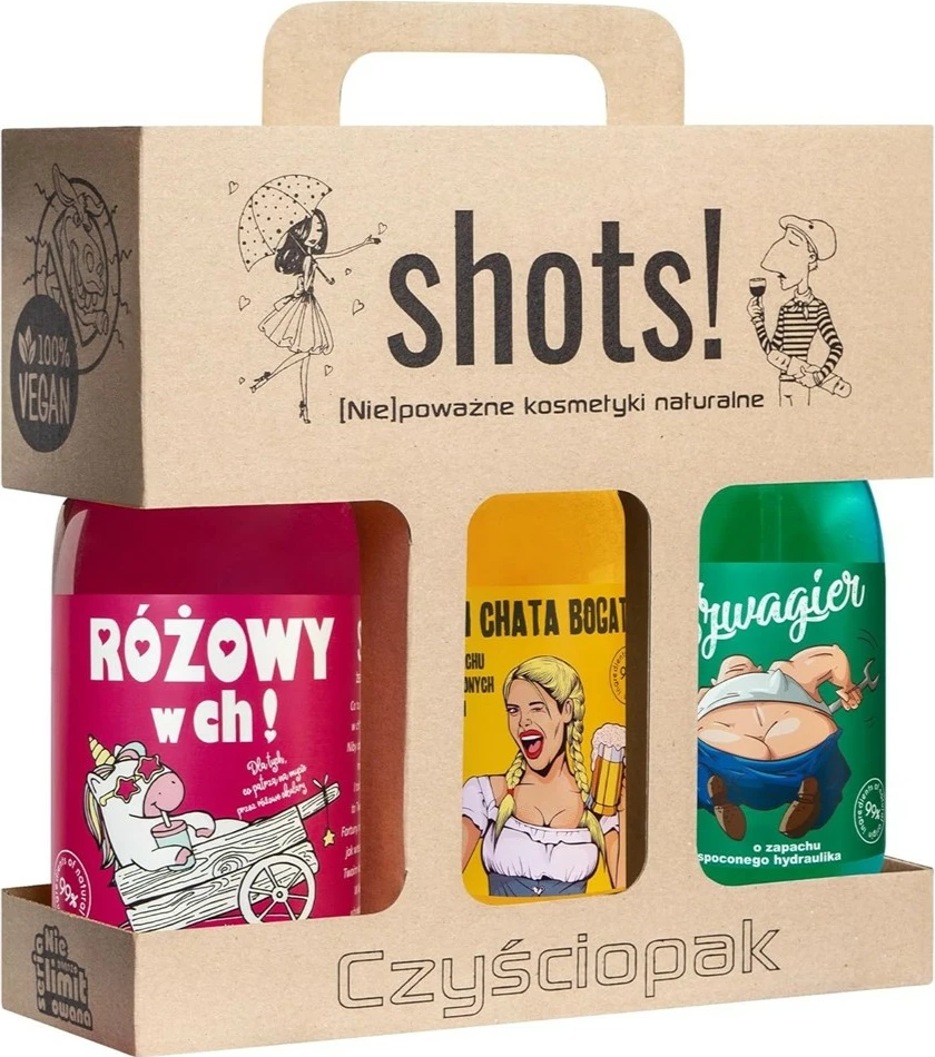 Set xhel dushi unisex LaQ Shots! Pink Clean Pack, Czym Chata Bogata, Szwagier, 3x500ml