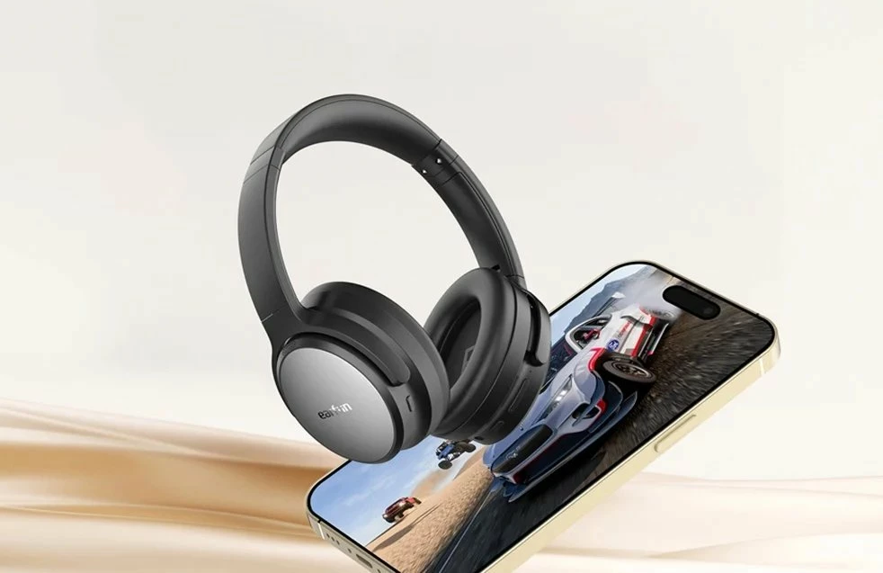 Kufje EarFun Tune Pro HP220B, ANC, Bluetooth 5.4, 120h, me mikrofon, on-ear, zi