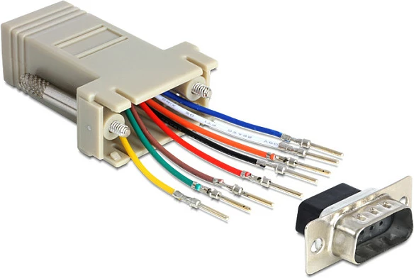 Adapter serial DeLOCK 65462, Sub-D 9 (DB9) te RJ45, gri