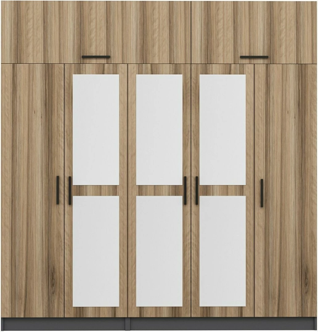 Dollap garderobe, ngjyrë dore, Skye Decor, 225x235x52cm, 9 pjesë