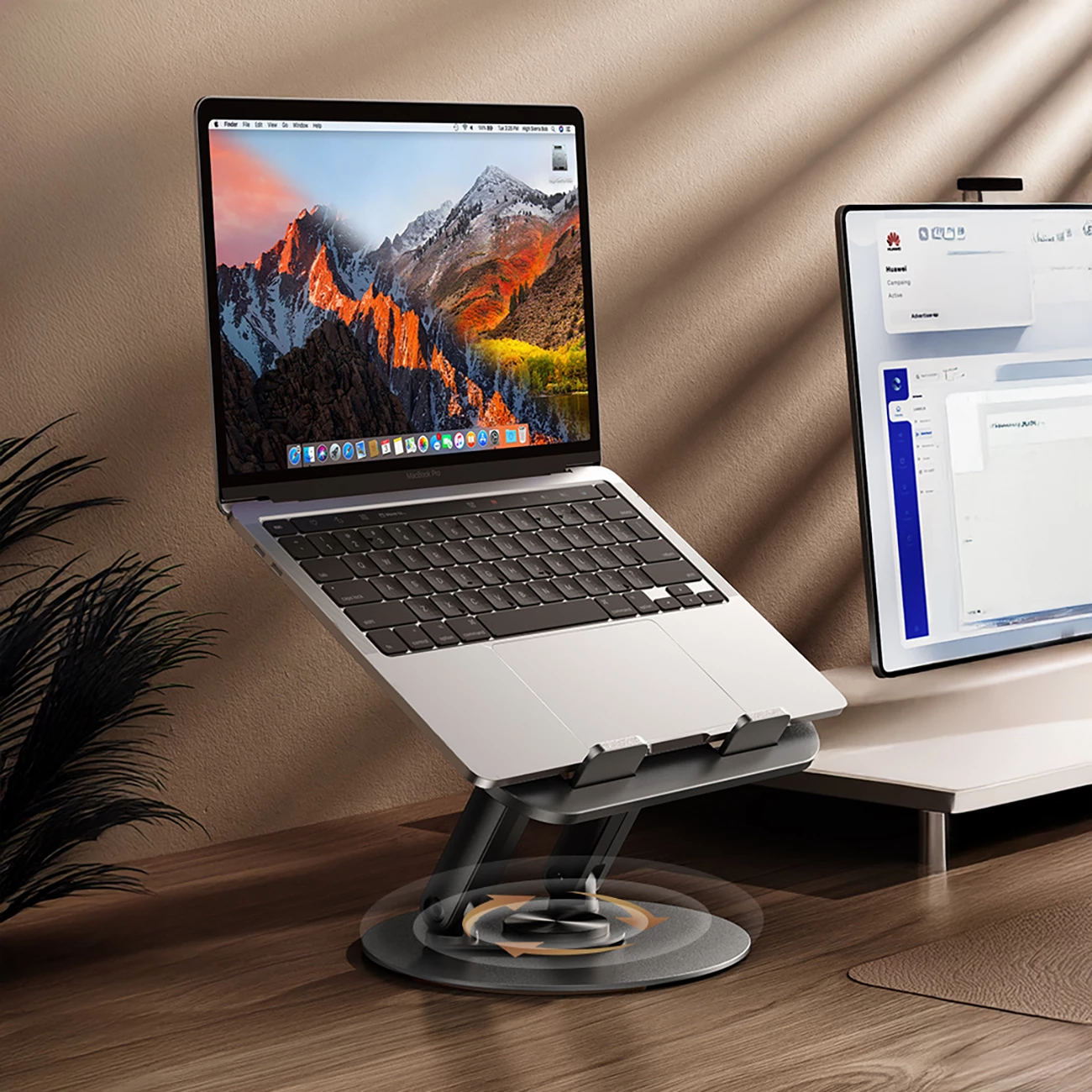 Mbajtëse rrotulluese për laptop dhe tablet Wozinsky WRS-K75, e palosshme, kënd i rregullueshëm, e zezë, në kuti