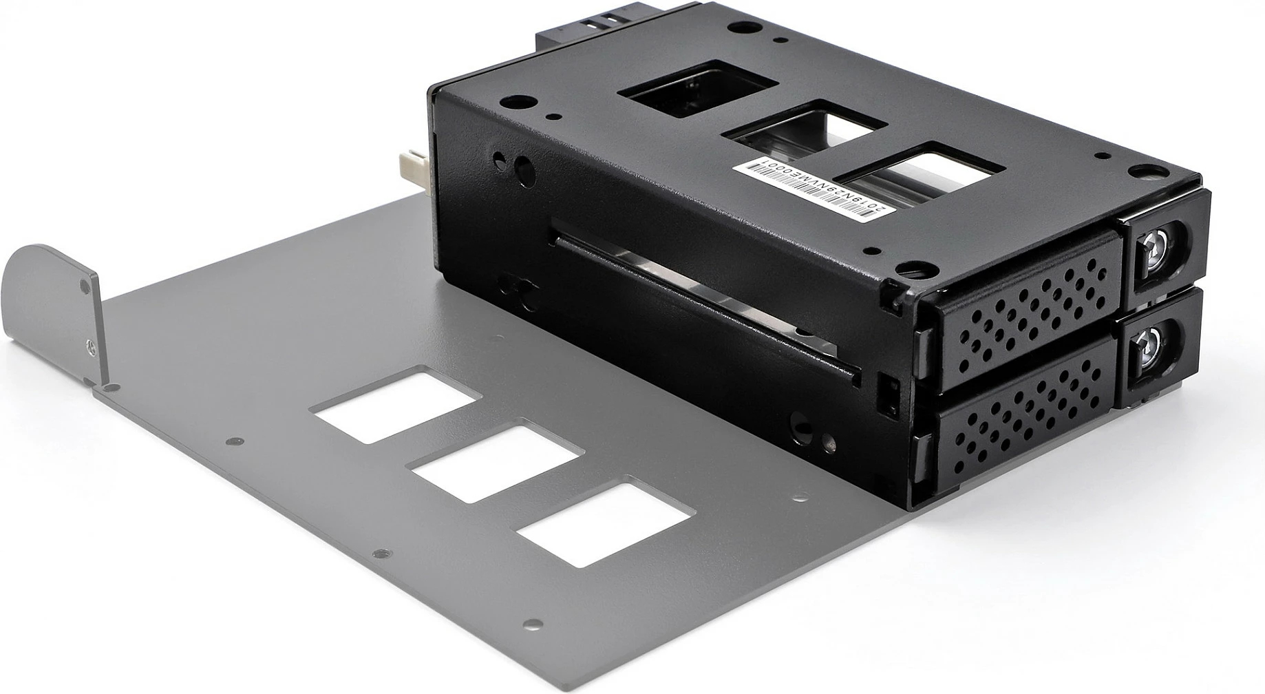 Rack mobil SSD DeLOCK Slim Bay, për 2x 2.5" U.2 NVMe, bay 5.25", Micro SAS/SATA, metal, i zi