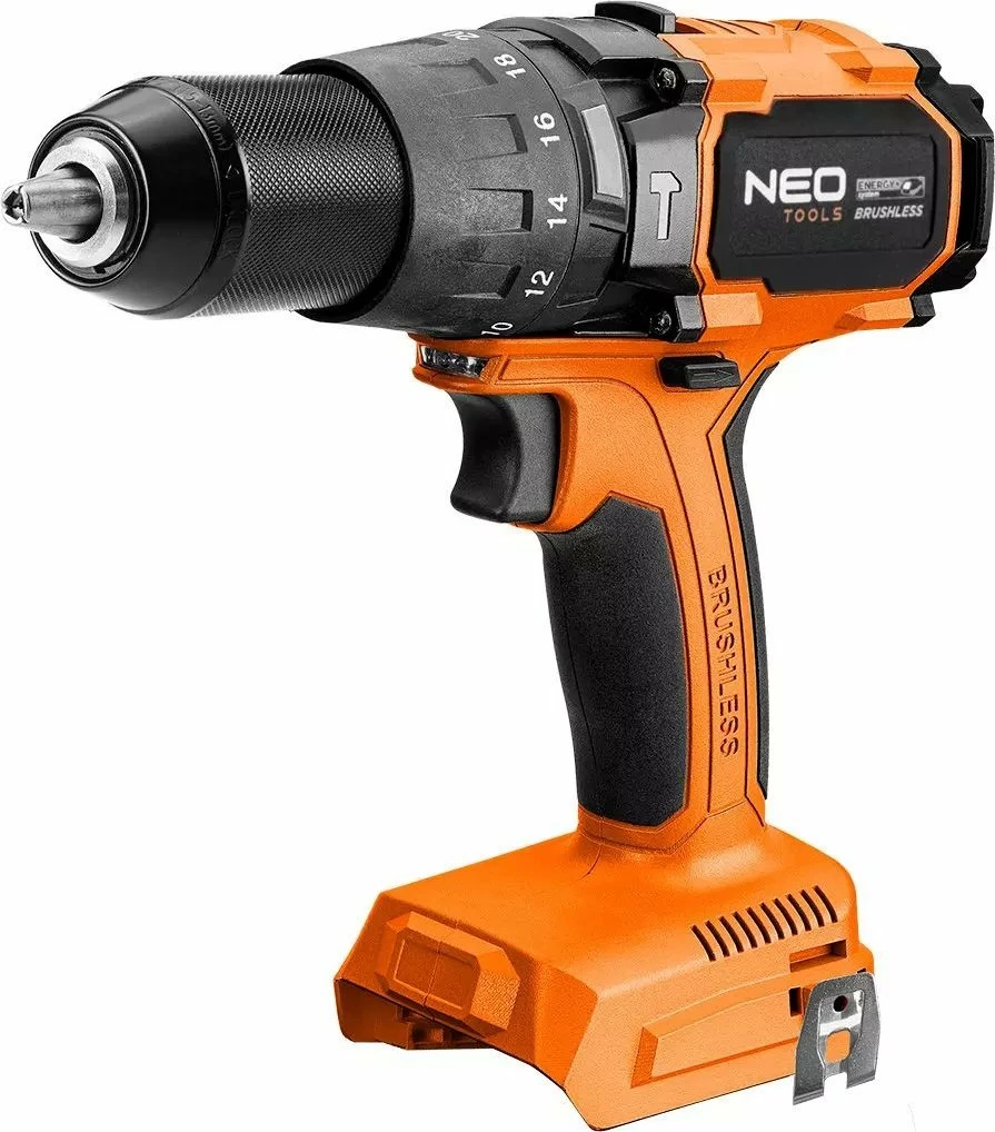 Trapan udaror/vidhosëse me bateri Neo 04-616, 18 V, brushless, 100 Nm, mandrinë 13 mm, pa bateri/pa karikues, portokalli/zi
