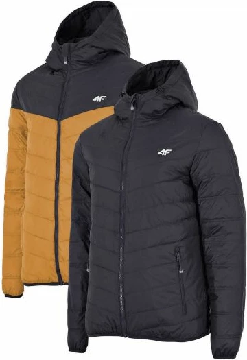 Jakne për meshkuj 4F, ngjyrë kafe dhe e zezë