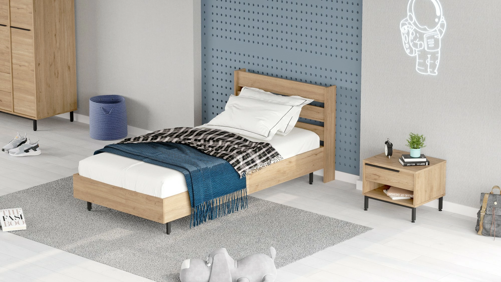 Set dhome për të rinj, ngjyrë lisi, Skye Decor, ON22-S