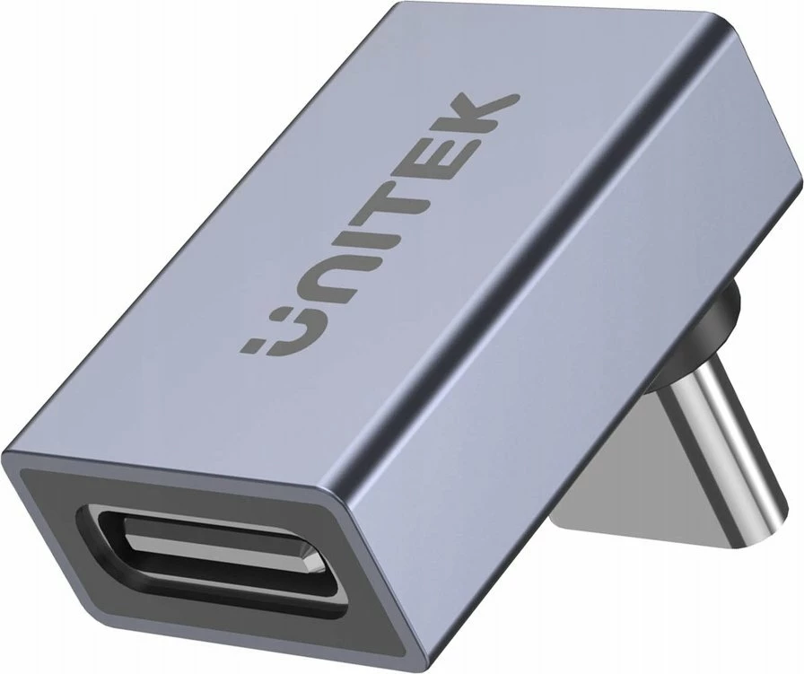 Adapter USB-C Unitek A1039GY01, këndor, 40Gbps, 240W PD, 8K/60Hz, gri