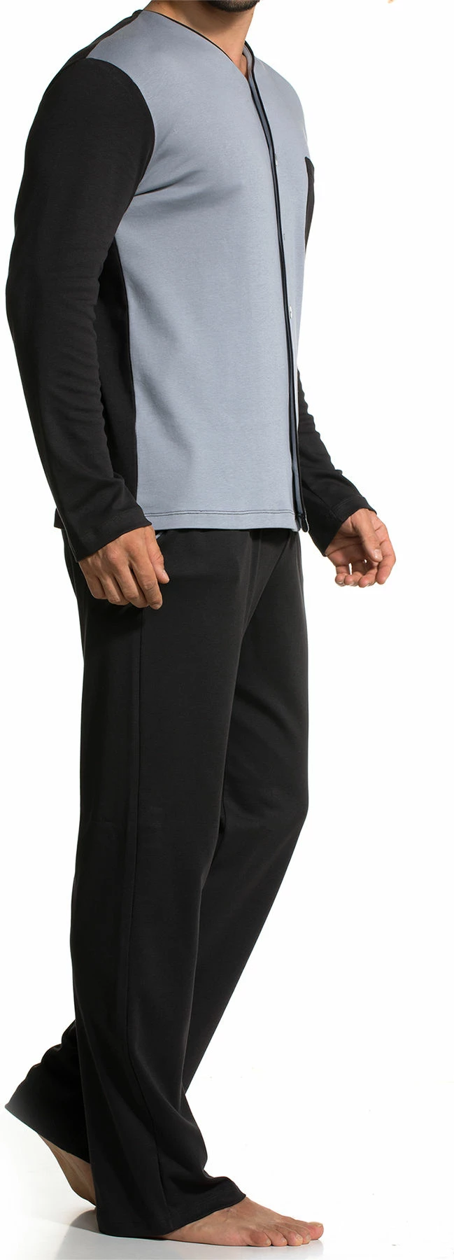 Set pizhamash për burra, Jumeon, 002-000371, e zezë/gri