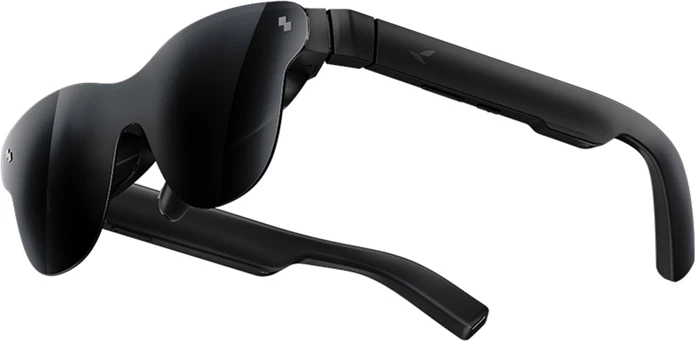 Syze AR RayNeo Air 4 Pro, Micro-OLED 0.6\", HDR10, 1200 nits, 60/120 Hz, 76 g, të zeza