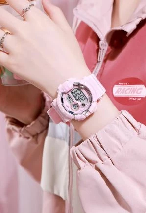 Orë digjitale sportive TPW rezistente ndaj ujit, rozë ODSTU34