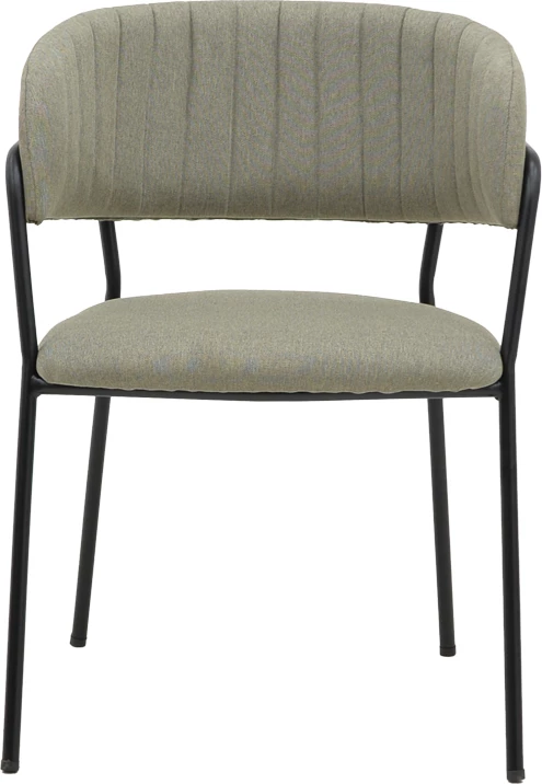 Karrige Morel, stof gri, këmbë metalike të zeza, 55x55x76cm, set prej 2 copësh