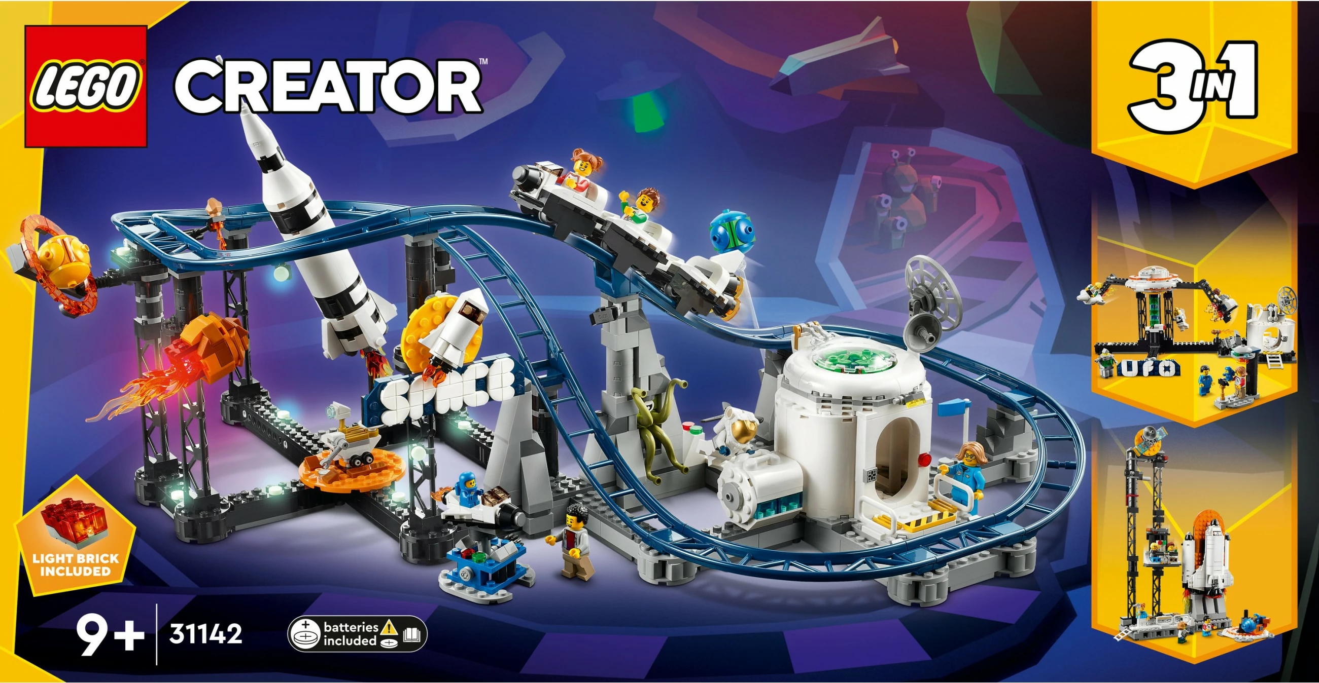 Set ndërtimi LEGO Space Roller Coaster, 9 vjeç+, 874 pjesë, Plastikë
