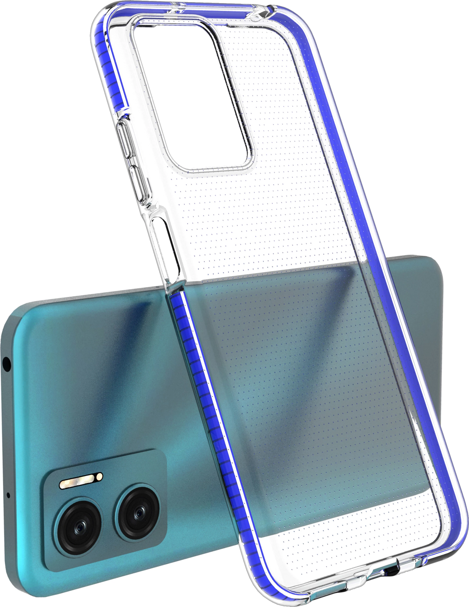 Mbështjellës Hurtel Spring Case për Xiaomi Redmi 10, TPU, Transparent me kornizë rozë