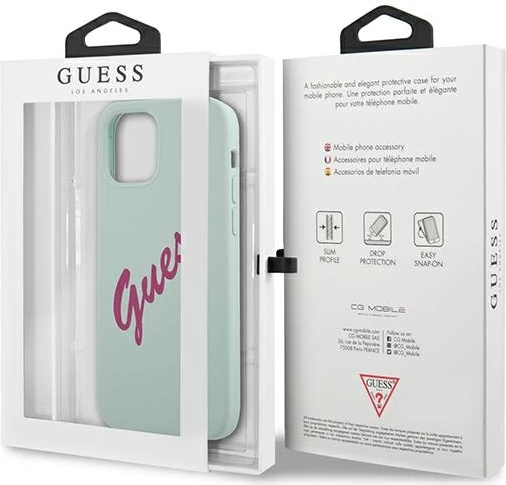 Mbështjellës Guess GUHCP12MLSVSBF për iPhone 12/12 Pro 6.1", silikon, fuchsia/blue