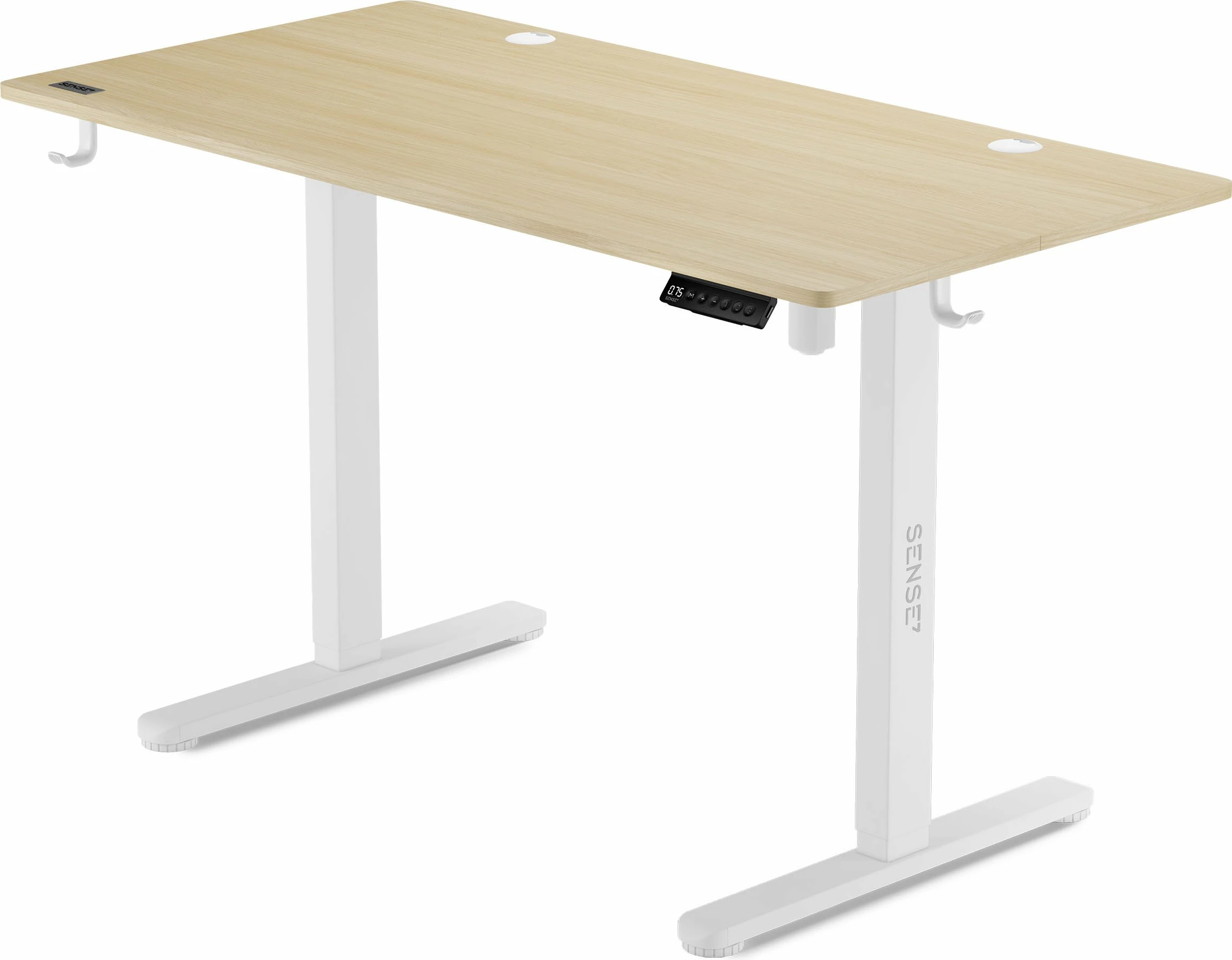 Tavolinë elektrike SENSE7 NOJO 120x60 cm, pishë/e bardhë