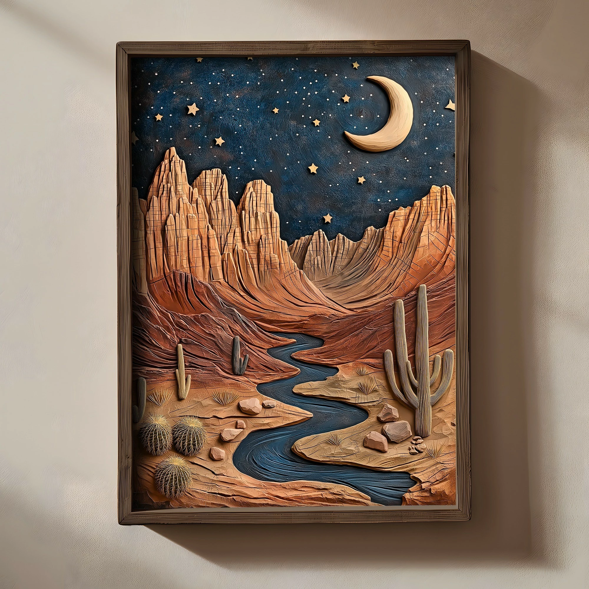 Pikturë dekorative me kornizë MDF, Wallity, TUN091-XL, shumëngjyrëshe, 50x70x3.5cm