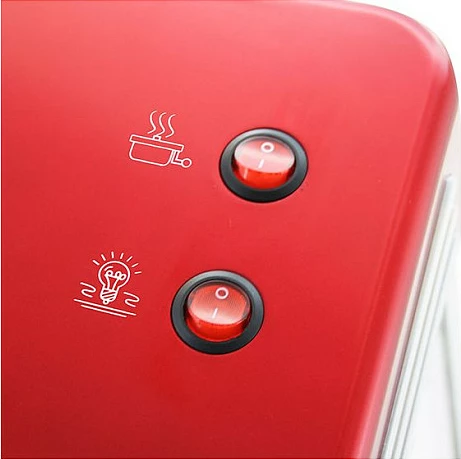 Makinë për kokoshka Emerio, 360W, kapacitet 50g, e kuqe/argjendtë