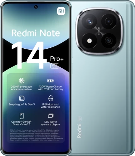 Celular Xiaomi Redmi Note 14 Pro, 6.67", 12+512GB, 5G, i kaltër