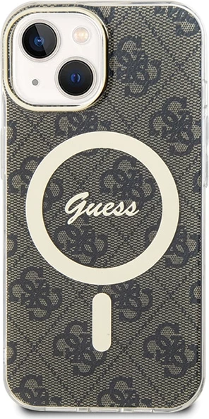 Mbështjellës Guess 4G MagSafe për iPhone 15 Plus, Kafe