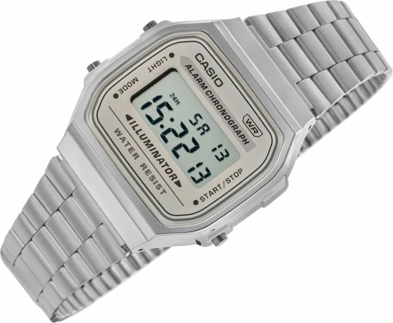 Orë dore për meshkuj CASIO Vintage A168WA-8AYES, argjend