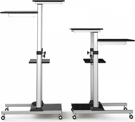 Stacion pune sit-stand LogiLink, mobil me rrota, lartësi e rregullueshme, e zezë/hiri