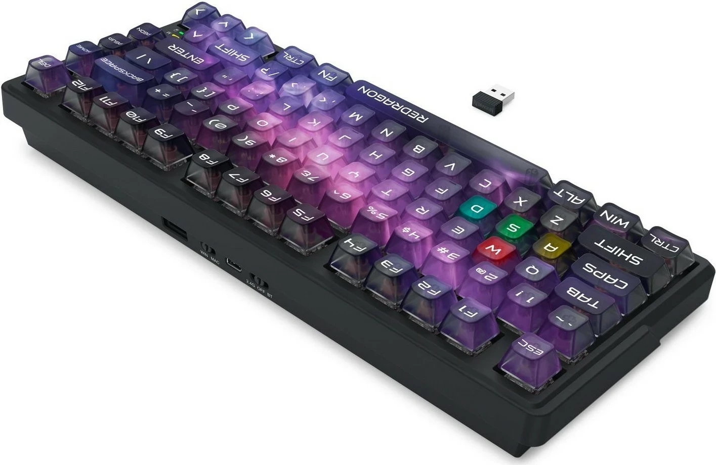 Tastierë Redragon Bartlett Magnetic K767-WL-M Amethyst, wireless, RGB, 75%, e zezë