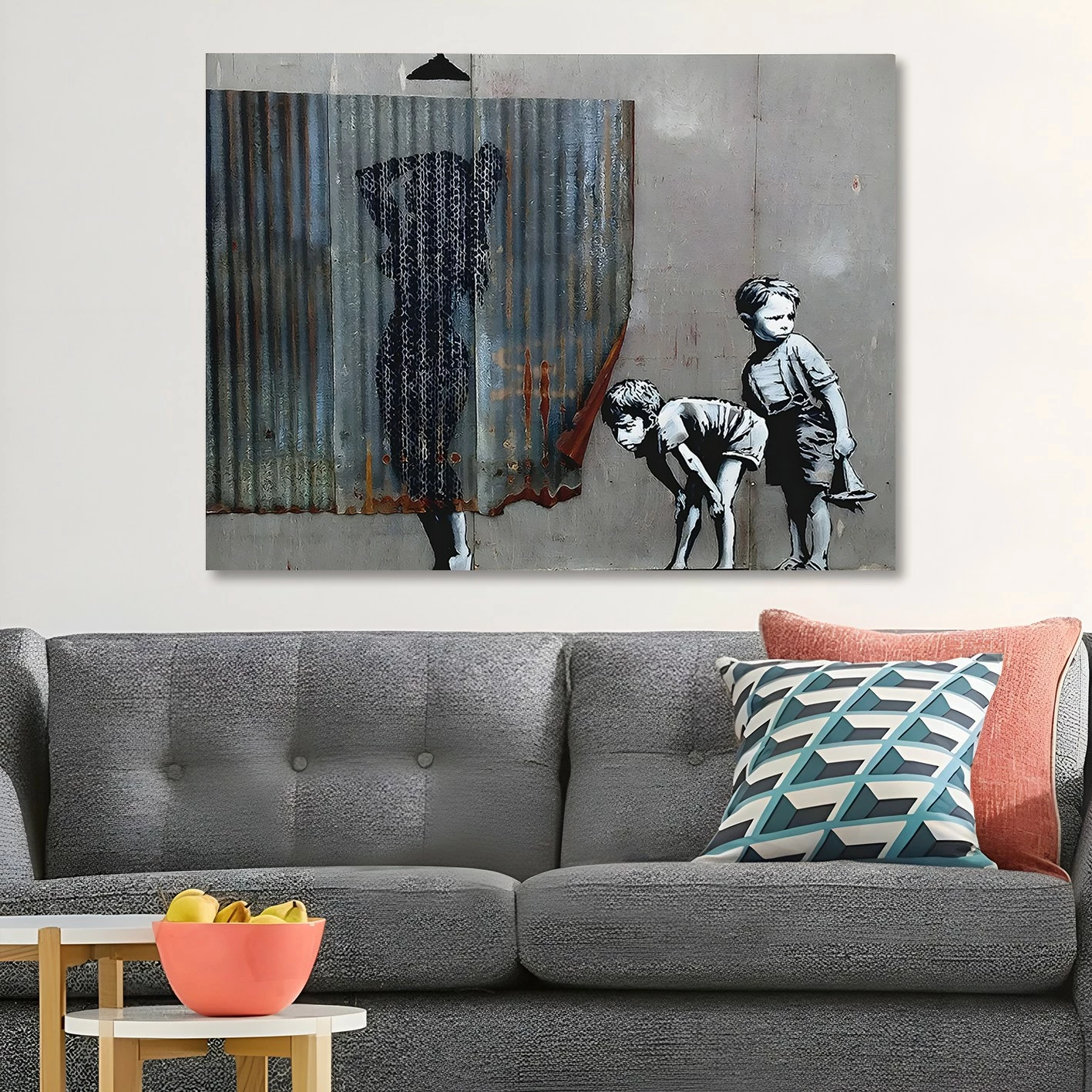 Pikturë dekorative në kanavacë, Banksy, shumëngjyrëshe, KNV4567_70100, 70x100cm