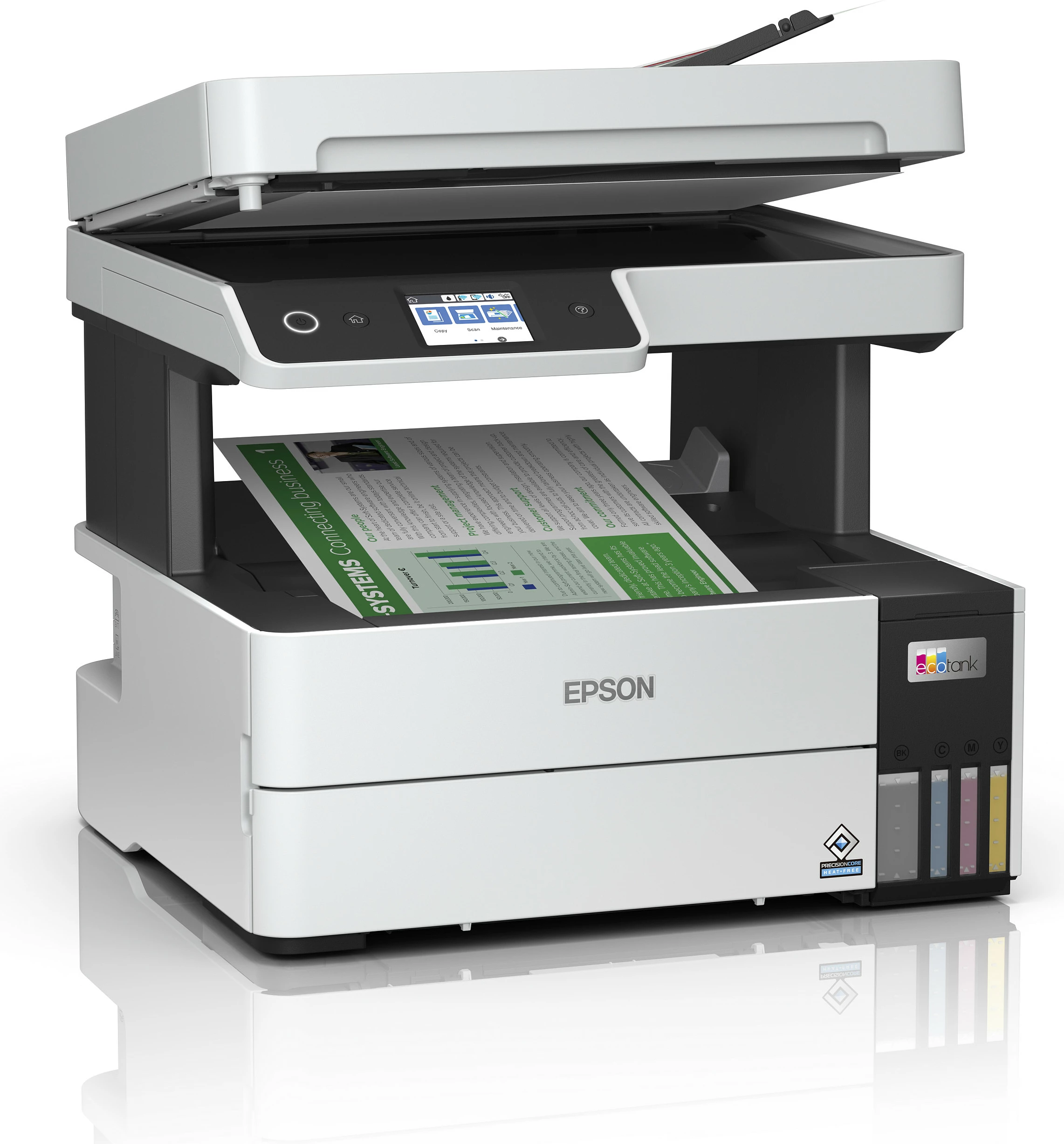 Printer Epson EcoTank ET-5150, Inkjet, A4, Wi-Fi, Touchscreen, zi/bardhë