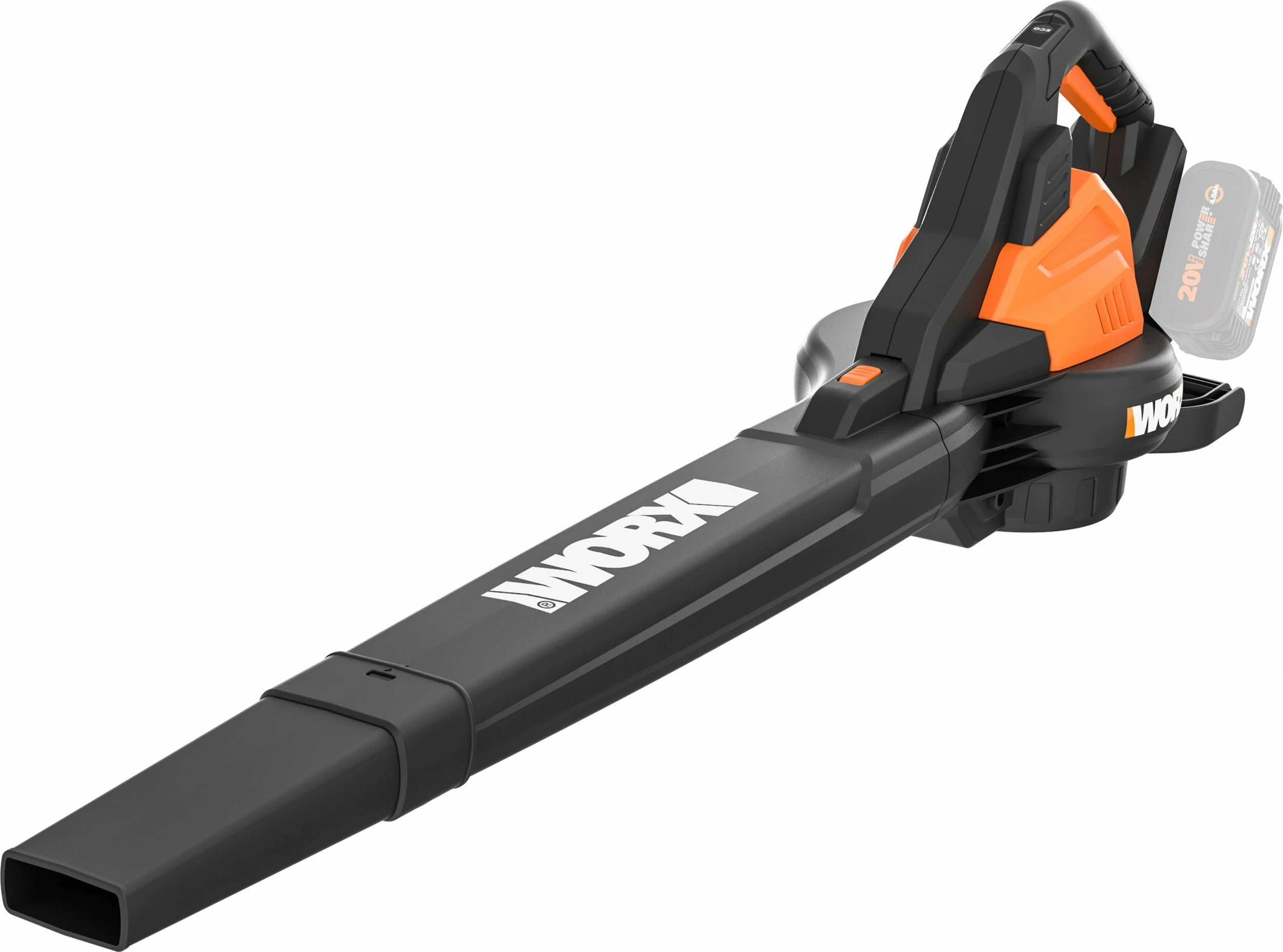 Fshesë/Fryrës gjetesh 3-në-1 Worx WG583E.9 40V (2x20V PowerShare), qese 35L, brushless, pa bateri/pa karikues, zi/portokalli