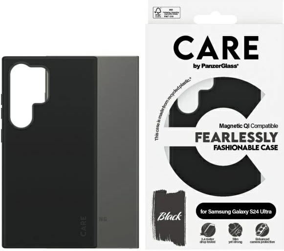Mbështjellës PanzerGlass CARE Fashion QI për Samsung Galaxy S24 Ultra, Zi