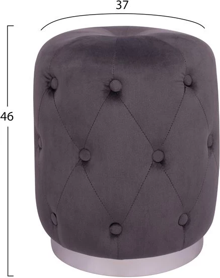 Karrige për bar kadife Torrie FH8405.01 ngjyrë hiri me bazë argjendi '37x46cm