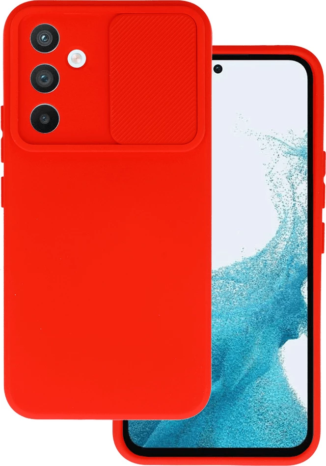 Mbështjellës silikoni ONASI Lens Cover për Samsung Galaxy A14, mbrojtje kamere, e kuqe