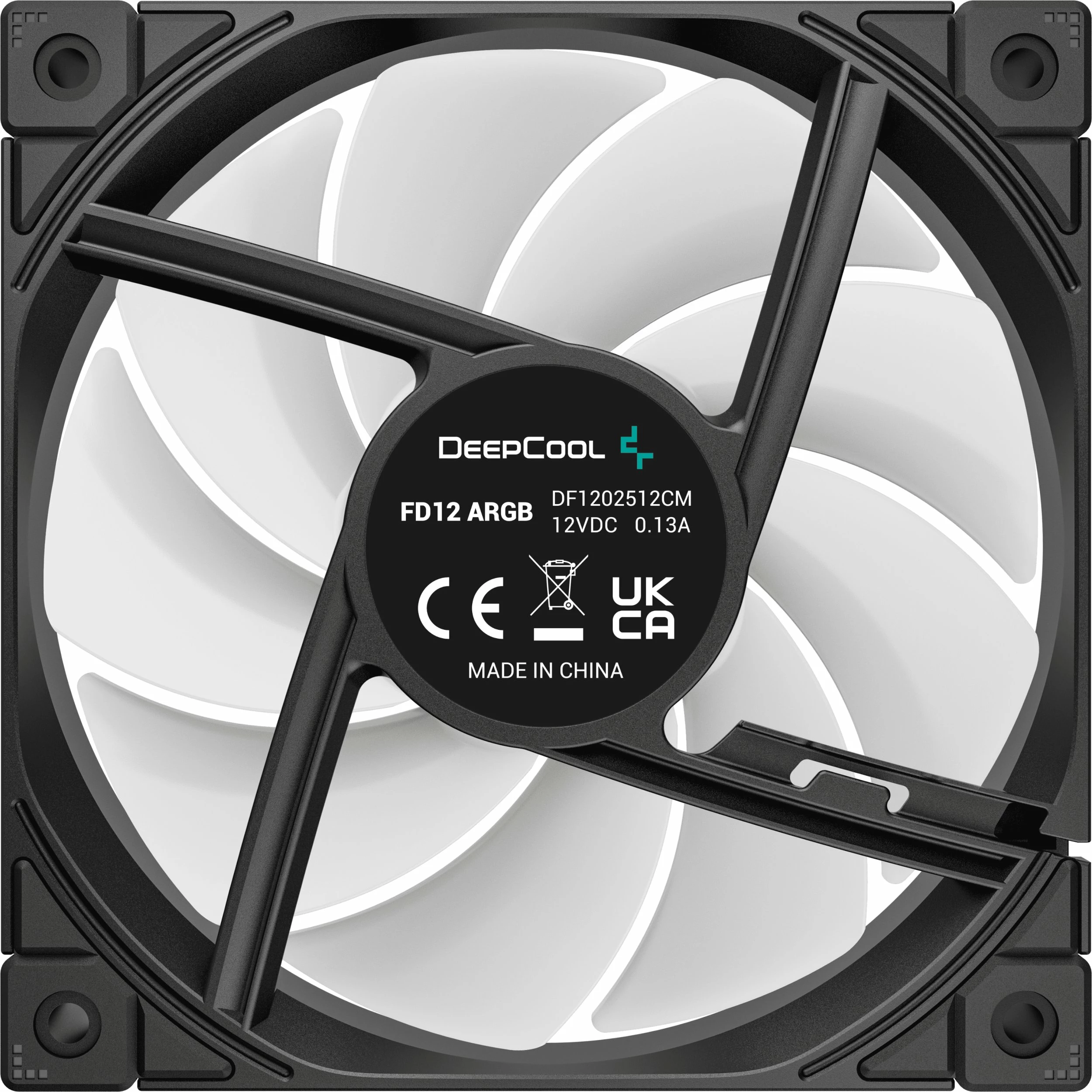 Ventilator PC Deepcool FD12 ARGB R-FD12-BKAPN1-G 120mm PWM, i zi, 1 copë