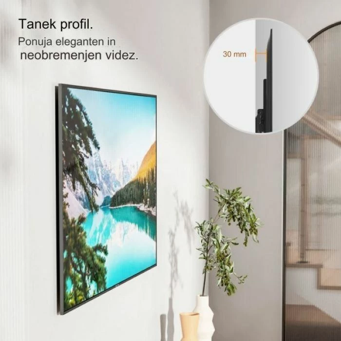 Mbajtëse muri për TV VonHaus 3000487.1 37-82\", e pjerrët 0-10°, deri 75 kg, VESA 600x400, e zezë, set montimi