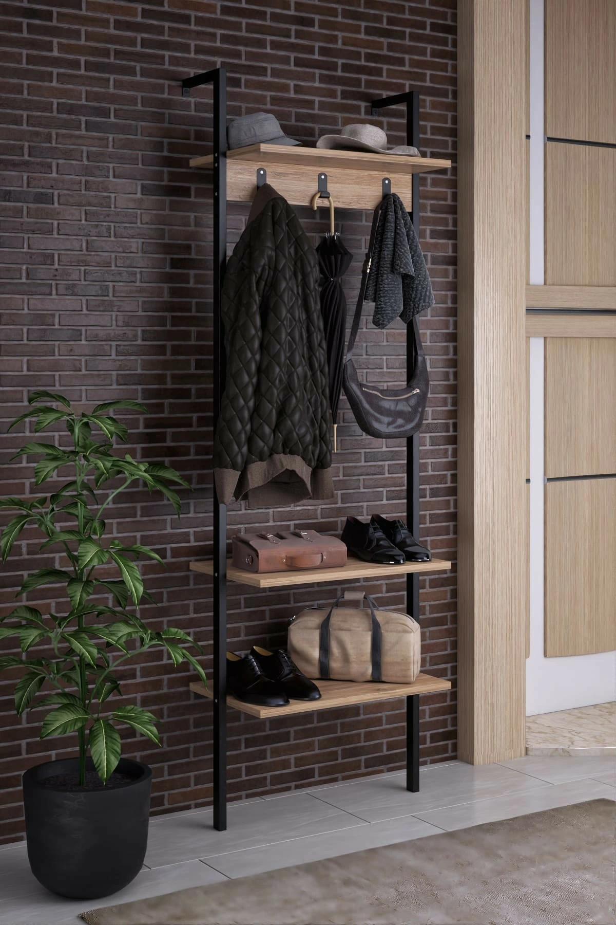 Stendë korridori, ngjyrë e zezë, Skye Decor, Nina