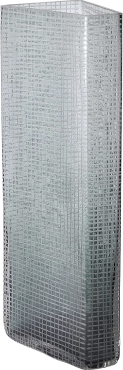 Vazo e gjatë prej qelqi, ngjyrë gri, GRAVIR GREY, 16x12x44cm