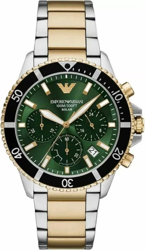 Orë dore meshkujsh Emporio Armani World Explorer AR11695, dyngjyrëshe, me kuti