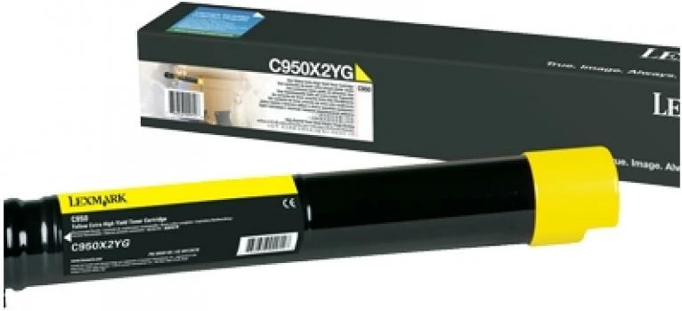 Toner, Lexmark C950X2YG, kapacitet shumë i lartë 24,000 faqe, e verdhë