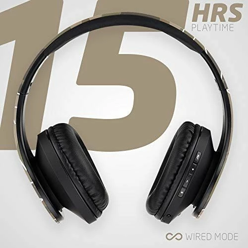 Kufje Bluetooth stereo PowerLocus PWL-P2-PAR, mikrofon, MicroSD/TF, FM, 15 orë, Kafe